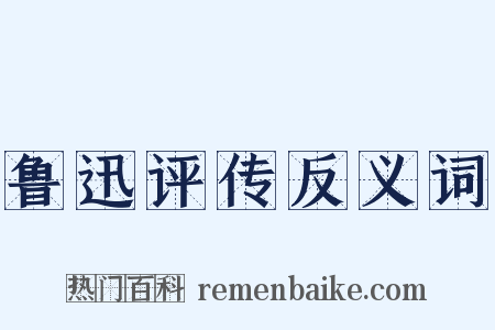 鲁迅评传反义词是什么意思的图片